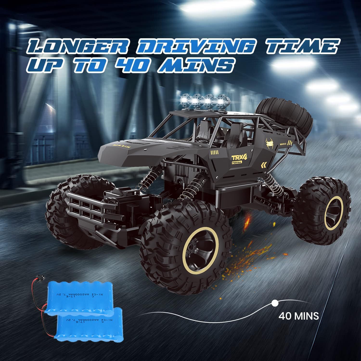 UK 4DRC Rc Car Rock Crawler Rechargeable Off Road Truck 4WD , Metal Shell LED Headlights RC Remote Control Off Road Car Truck