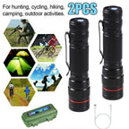 LED Military Flashlight USB Rechargeable Tactical Zoom Torch Most Powerful Mini Pen Light