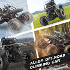 UK 4DRC Rc Car Rock Crawler Rechargeable Off Road Truck 4WD , Metal Shell LED Headlights RC Remote Control Off Road Car Truck