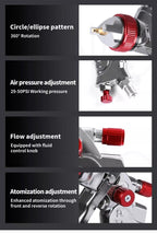 Spray Gun Paint Gun Kit HVLP Gravity Feed Air 1.4mm 1.7mm 2mm 2.5mm 4 Nozzles UK