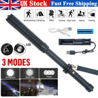 Baseball LED Flashlight Zoom Rechargeable Torch Spotlight Emergency Security Work Light 3 Lighting Modes