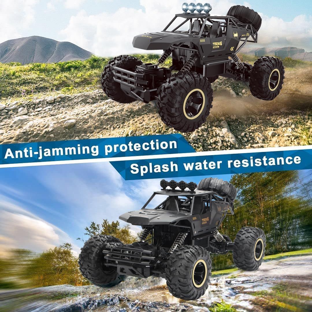 UK 4DRC Rc Car Rock Crawler Rechargeable Off Road Truck 4WD , Metal Shell LED Headlights RC Remote Control Off Road Car Truck
