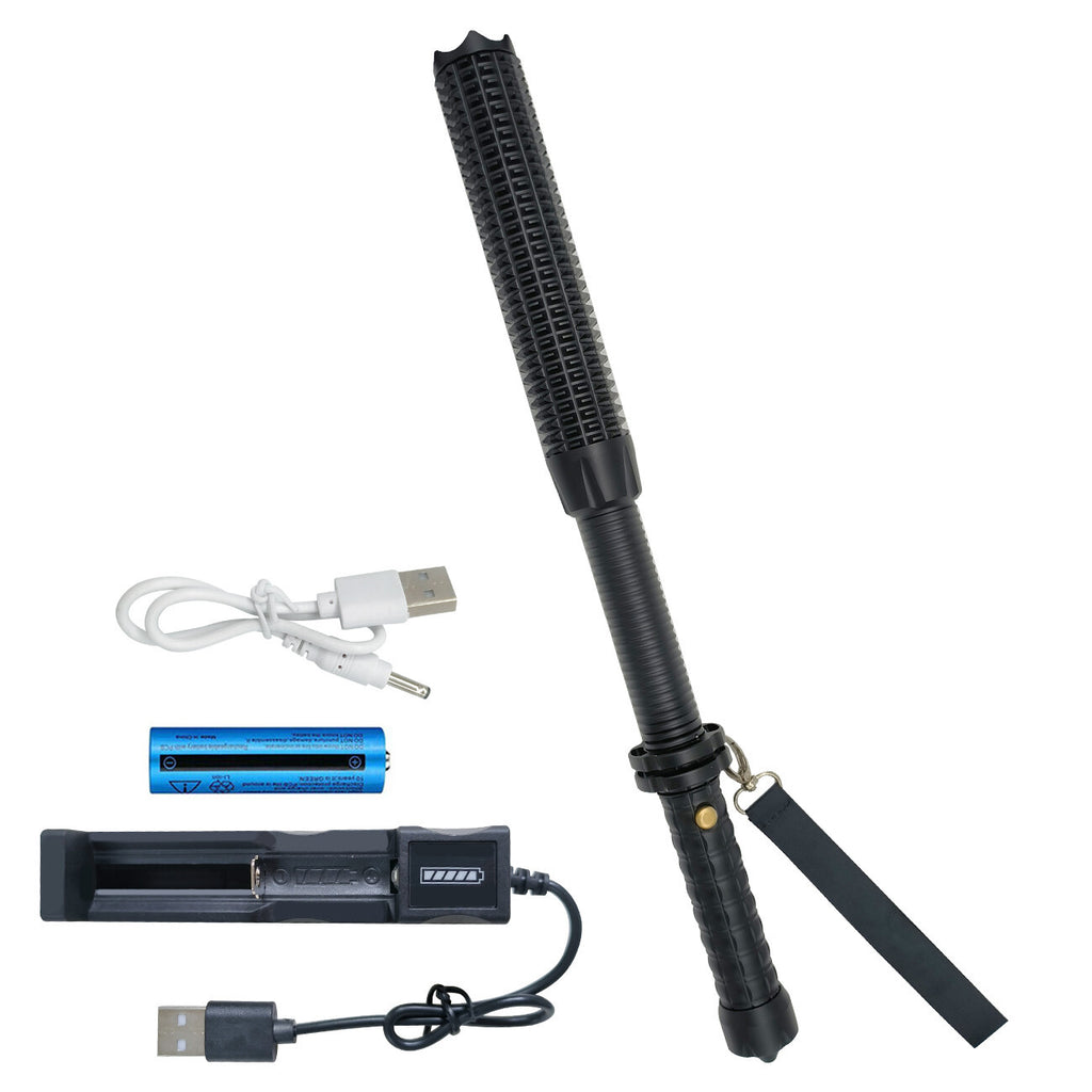 Baseball LED Flashlight Zoom Rechargeable Torch Spotlight Emergency Security Work Light 3 Lighting Modes